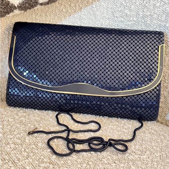 No name brand Navy blue sequin style envelope clutch - Picture 5 of 14